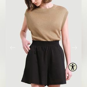 MODERN CITIZEN • NWOT Beau High-Waisted Organic Cotton Short in black